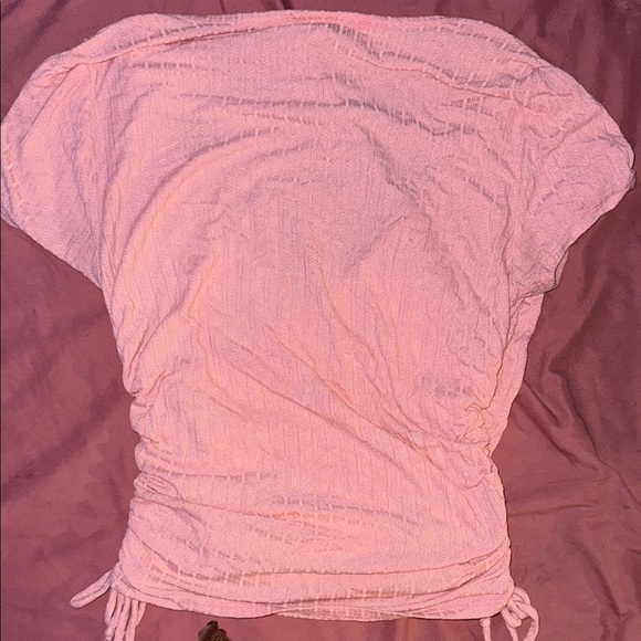 Pink Ruched Side-Drawstring Top - Picture 6 of 6